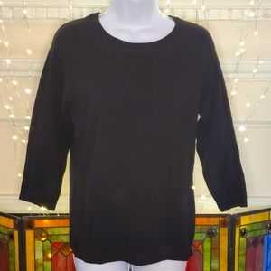 HALOGEN  Black 3/4 sleeve crewnevk Sweater T-shirt, size XL